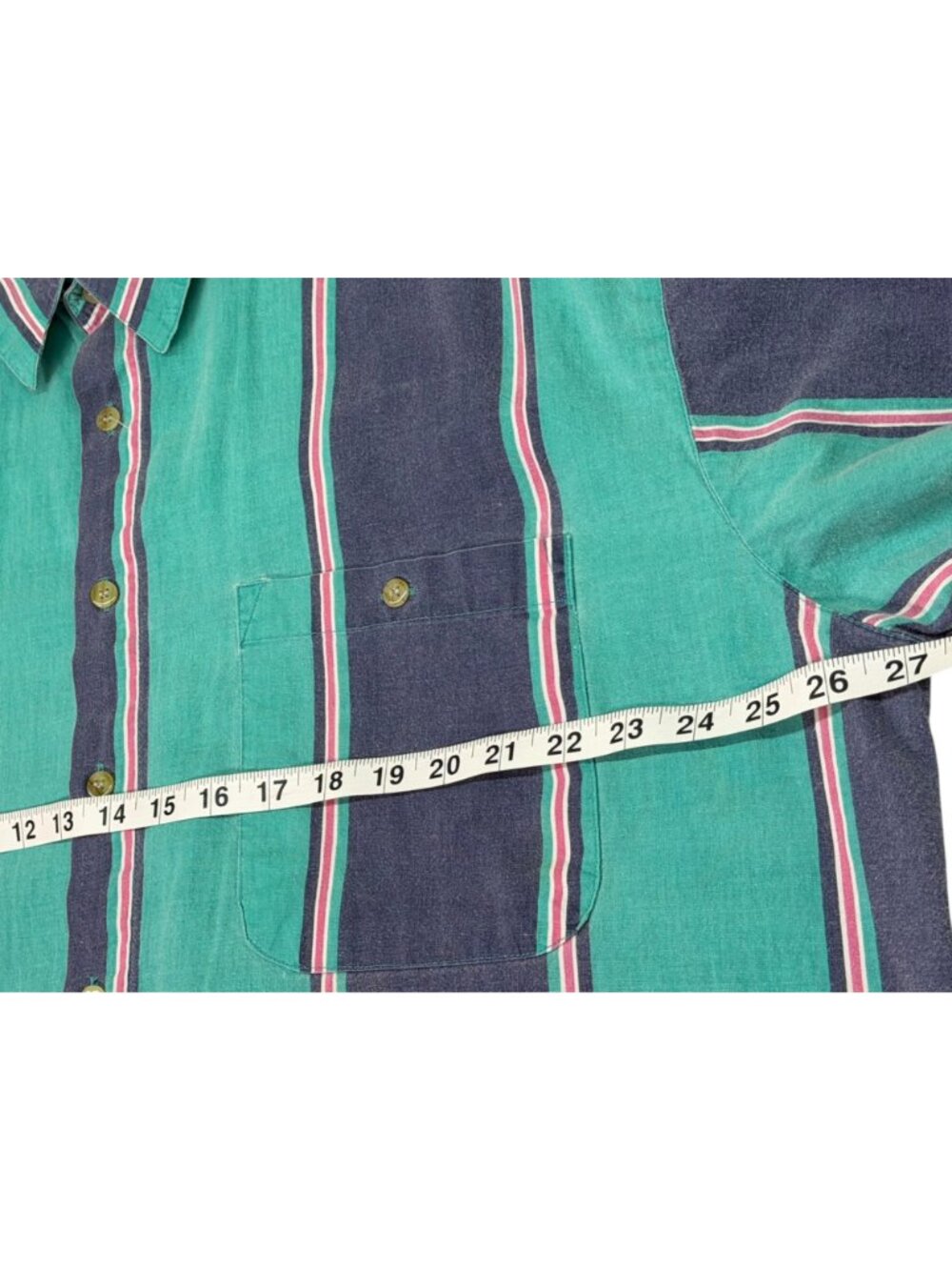 Vintage 90s Santana Striped Long Sleeve Button-Up Shirt - Men's Size XL - Picture 4 of 7